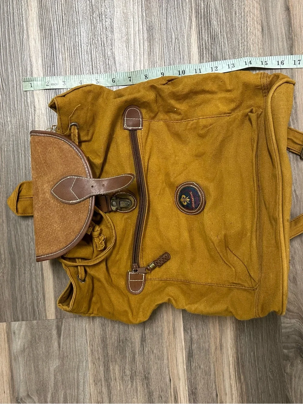 Vintage Jordache Mustard Yellow Backpack